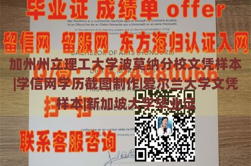 加州州立理工大学波莫纳分校文凭样本|学信网学历截图制作|爱尔兰大学文凭样本|新加坡大学毕业证