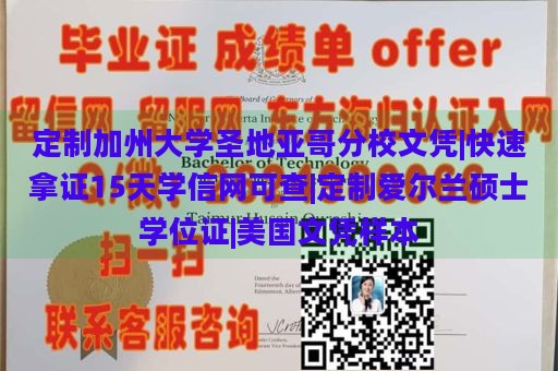 定制加州大学圣地亚哥分校文凭|快速拿证15天学信网可查|定制爱尔兰硕士学位证|美国文凭样本