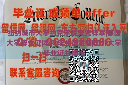 纽约城市大学约克学院文凭样本|德国大学毕业证|本科毕业证定制|国外大学毕业证书模板